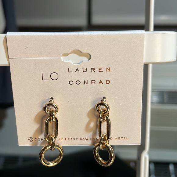 LC dangling chain link Earrings & chain link Bracelet, gold-tone, NWT. - Picture 9 of 16